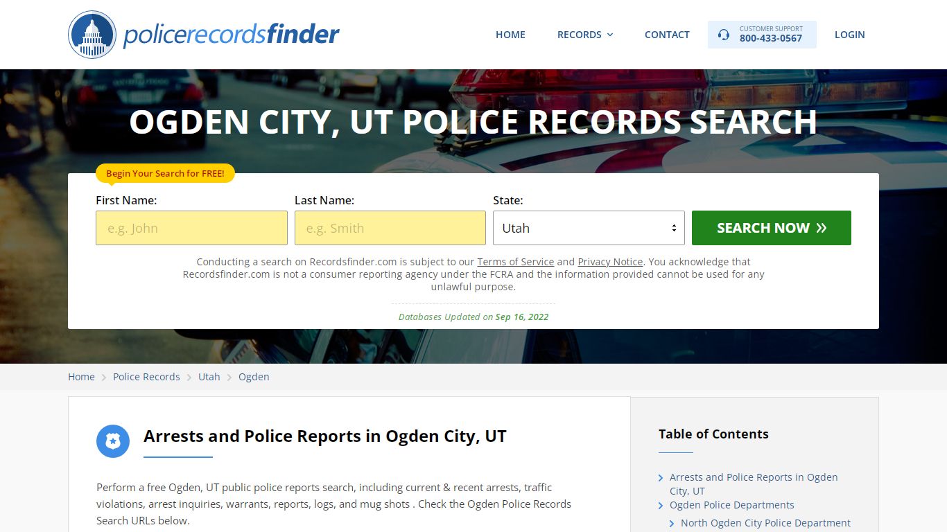 Ogden, Little River County, UT Police Reports & Police Department Records